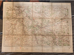 CARTE TOPOGRAPHIQUE 1/200 000 ° Du Début 20° Siècle REGION MELUN - PROVINS - SENS - ETAMPES - PITHIVIERS - FONTAINEBLEAU - Cartes Topographiques