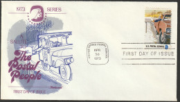 USA   .   1973   .   "A Salute To The Postal People" #3  .   1 Stamp On First Day Cover - Brieven En Documenten