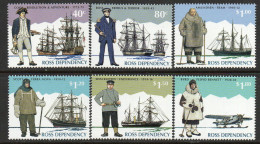 New Zealand Ross Dependency 1995 Antarctic Explorers Set Of 6, MNH, SG 32/7 - Nuevos