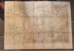 CARTE TOPOGRAPHIQUE 1/200 000 ° Du Début 20° Siècle REGION ORLEANS - MONTARGIS - JOIGNY - SALBRIS - GIEN - AUXERRE - Mapas Topográficas