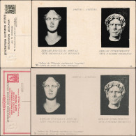 Grèce 1915. 2 Cartes Postales Entiers Surchargés. Sculptures, Tête Colossale D'Athéna Et D'homme Couronné. Justice - Mythology