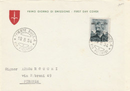 FDC AMG FTT 1954 L.25 CATALANI (RY4567 - Marcophilie