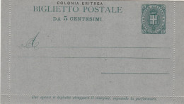 INTERO BIGLIETTO POSTALE C.5 ERITREA NUOVO 1893 (RY4495 - Eritrée