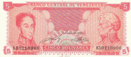 BANCONOTA VENEZUELA 5 UNC (RY4969 - Venezuela