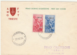 FDC AMG-FTT 1954 25+60 INTERPOL (RY4108 - Marcofilie