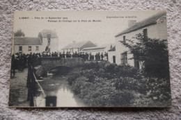 Ligny "Fête Du 12 Septembre 1909, Passage Du Cortège Sur Le Pont Du Moulin" - Sombreffe