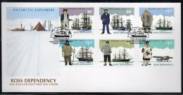 New Zealand Ross Dependency 1995 Antarctic Explorers FDC, SG 32/7 - Unused Stamps