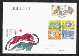 2022 Joint China And Macau, MIXED FDC CHINA WITH ALL STAMPS: Year Of The Tiger - Gezamelijke Uitgaven