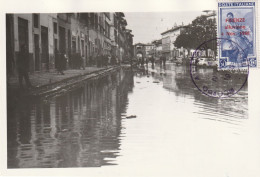 FOTO FIRENZE ALLUVIONATA 1966 CON 50 C. ITALIA AL LAVORO SOVRASTAMPATO (RY8327 - Overstromingen