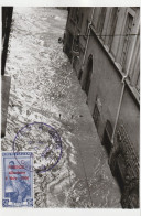 FOTO FIRENZE ALLUVIONATA 1966 CON 50 C. ITALIA AL LAVORO SOVRASTAMPATO (RY8320 - Inondations