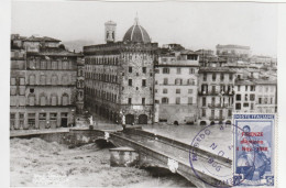 FOTO FIRENZE ALLUVIONATA 1966 CON 50 C. ITALIA AL LAVORO SOVRASTAMPATO (RY8323 - Floods