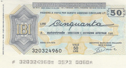 MINIASSEGNO IBI 50 AUTOSTRADE CIRCOLATO (RY5635 - [10] Assegni E Miniassegni