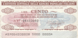 MINIASSEGNO ICBP L.100 UN COMM BZ CIRCOLATO (RY5640 - [10] Cheques En Mini-cheques