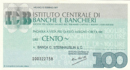 MINIASSEGNO IBI BANCA C.STEINHAUSLIN CIRCOLATO (RY5638 - [10] Cheques En Mini-cheques