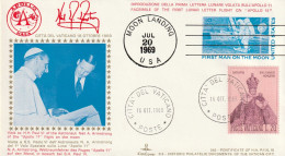 LETTERA 1969 VATICANO VISITA PAPA ASTRONAUTA APOLLO 11 CONGIUNTA USA (RY7697 - Covers & Documents