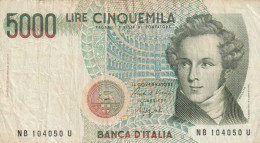 BANCONOTA ITALIA LIRE 5000 BELLINI VF (RY7674 - 5000 Liras