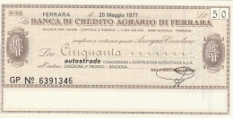 MINIASSEGNO B.CREDITO FE  L.50 AUTOSTRADE FDS (RY5612 - [10] Assegni E Miniassegni