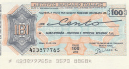 MINIASSEGNO IBI L.100 AUTOSTRADE FDS (RY5609 - [10] Cheques En Mini-cheques