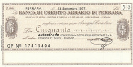 MINIASSEGNO B.CREDITO FE  L.50 AUTOSTRADE FDS (RY5571 - [10] Assegni E Miniassegni