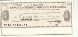 MINIASSEGNO B.CREDITO FE  L.50 AUTOSTRADE FDS (RY5570 - [10] Assegni E Miniassegni