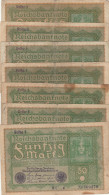 7 BANCONOTE GERMANIA 50 1919 F/VF (RY7004 - 50 Mark