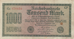 BANCONOTA GERMANIA 1000 1922 REICHSBANKNOTE VF (RY6929 - 1.000 Mark