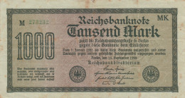 BANCONOTA GERMANIA 1000 1922 REICHSBANKNOTE VF (RY6925 - 1.000 Mark