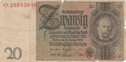 BANCONOTA GERMANIA 20 REICHSBANKONOTE 1924 F (RY6895 - 20 Mark