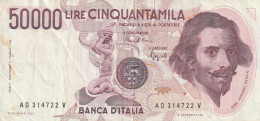 BANCONOTA ITALIA LIRE 50000 BERNINI VF (RY7588 - 50000 Lire