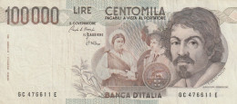 BANCONOTA ITALIA CARAVAGGIO L.100000 AUNC (RY7584 - 100000 Liras