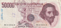 BANCONOTA ITALIA LIRE 50000 BERNINI VF (RY7591 - 50000 Lire