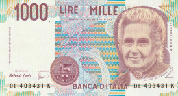 BANCONOTA ITALIA LIRE 1000 MONTESSORI UNC (RY7520 - 1.000 Lire