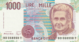 BANCONOTA ITALIA LIRE 1000 MONTESSORI UNC (RY7517 - 1000 Liras