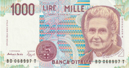 BANCONOTA ITALIA LIRE 1000 MONTESSORI UNC (RY7516 - 1000 Lire