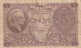 BANCONOTA BIGLIETTO DI STATO LIRE 5 VF (RY7492 - Regno D'Italia – 5 Lire