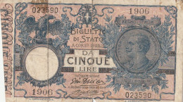 BANCONOTA BIGLIETTO DI STATO LIRE 5 VF (RY7467 - Regno D'Italia – 5 Lire