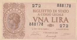 BANCONOTA BIGLIETTO DI STATO ITALIA 1 LIRA EF (RY7383 - Italië – 1 Lira