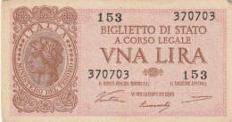 BANCONOTA BIGLIETTO DI STATO ITALIA 1 LIRA EF (RY7379 - Italia – 1 Lira