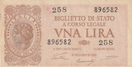 BANCONOTA BIGLIETTO DI STATO ITALIA 1 LIRA EF (RY7373 - Italië – 1 Lira