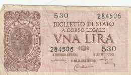 BANCONOTA BIGLIETTO DI STATO ITALIA 1 LIRA VF (RY7363 - Italië – 1 Lira