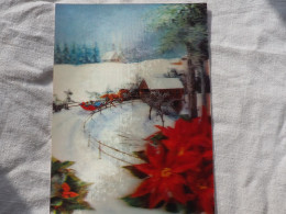 3d 3 D Lenticular Postcard Stereo The Winter Christmas TOPPAN Japan  A 227 - Stereoscope Cards