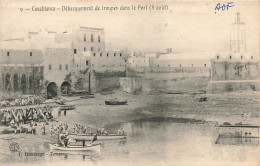 MAROC - Casablanca - Débarquement De Troupes Dans Le Port - Carte Postale Ancienne - Casablanca