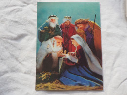 3d 3 D Lenticular Postcard Stereo Religion Nativity   TOPPAN  Japan  A 227 - Estereoscópicas