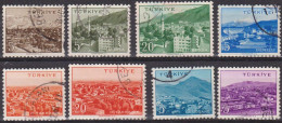 Villes - TURQUIE - Chef Liieu De Départements - Série 2-3 - N° 1373-1375-1376-1377-1379-1383-1385-1386 - 1958 - Used Stamps