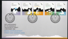 New Zealand Ross Dependency 2009 50th Anniversary Of Antarctic Treaty FDC, SG 115/9 - Ongebruikt