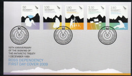 New Zealand Ross Dependency 2009 50th Anniversary Of Antarctic Treaty FDC, SG 115/9 - Unused Stamps