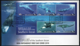 New Zealand Ross Dependency 2010 Whales Of The Southern Ocean MS FDC, SG 125 - Nuevos