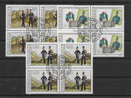 Liechtenstein 1991 Uniformen Mi.Nr. 1020/22 Kpl. 4er Blocksatz Gestempelt - Used Stamps