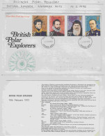 United Kingdom 1972  British Polar Explorers  4v FDC Ca Stevenage Herts.16 FEB 1972 (AS228) - Polar Exploradores Y Celebridades