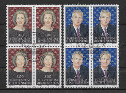 Liechtenstein 1991 Fürst/Fürstin Mi.Nr. 1024/25 Kpl. 4er Blocksatz Gestempelt - Gebraucht